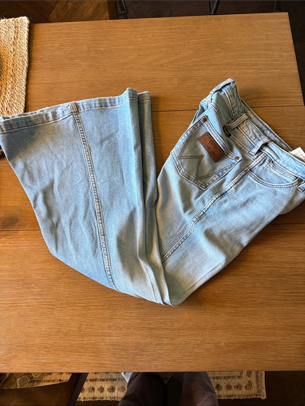 Wrangler Light Blue Wide-Leg Flare Jeans